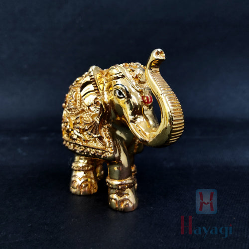 Gajantlaxmi/Elephant Gold Color Elephant Statue for Gifting Up Trunk
