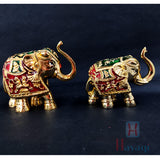 Gajantlaxmi/ Gajlaxmi Gold Finish Elephant Statue Up Trunk