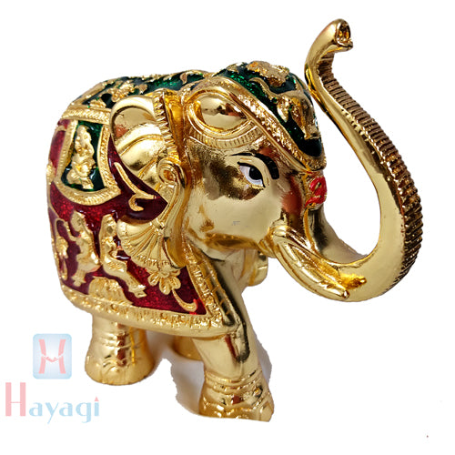 Gajantlaxmi/ Gajlaxmi Gold Finish Elephant Statue Up Trunk
