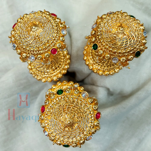 22K Gold Earrings for Women with Pearls - 235-GER7948 in 2.850 Grams