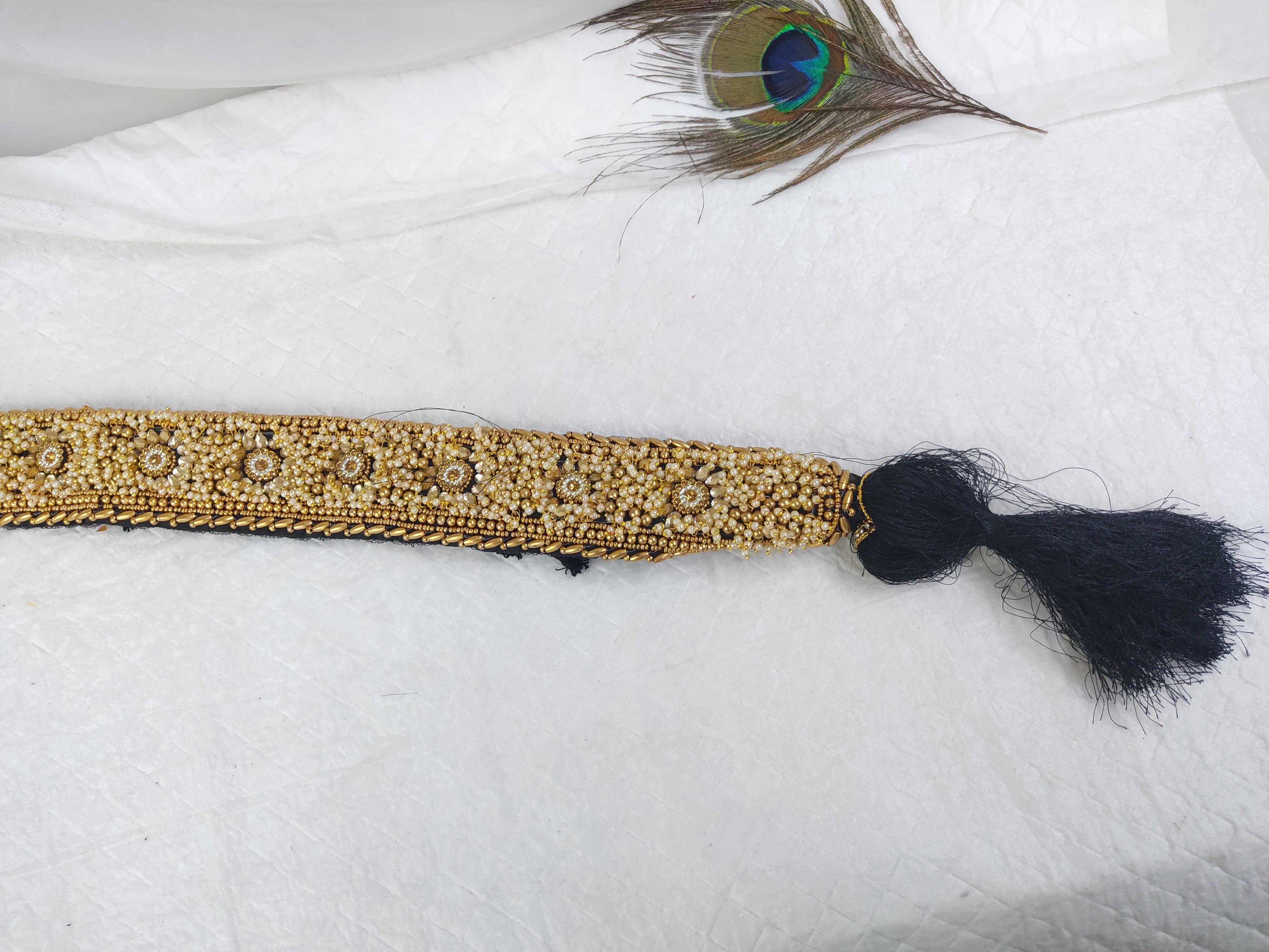 Golden Braid Hair Accessory Jada Choti Flower Design