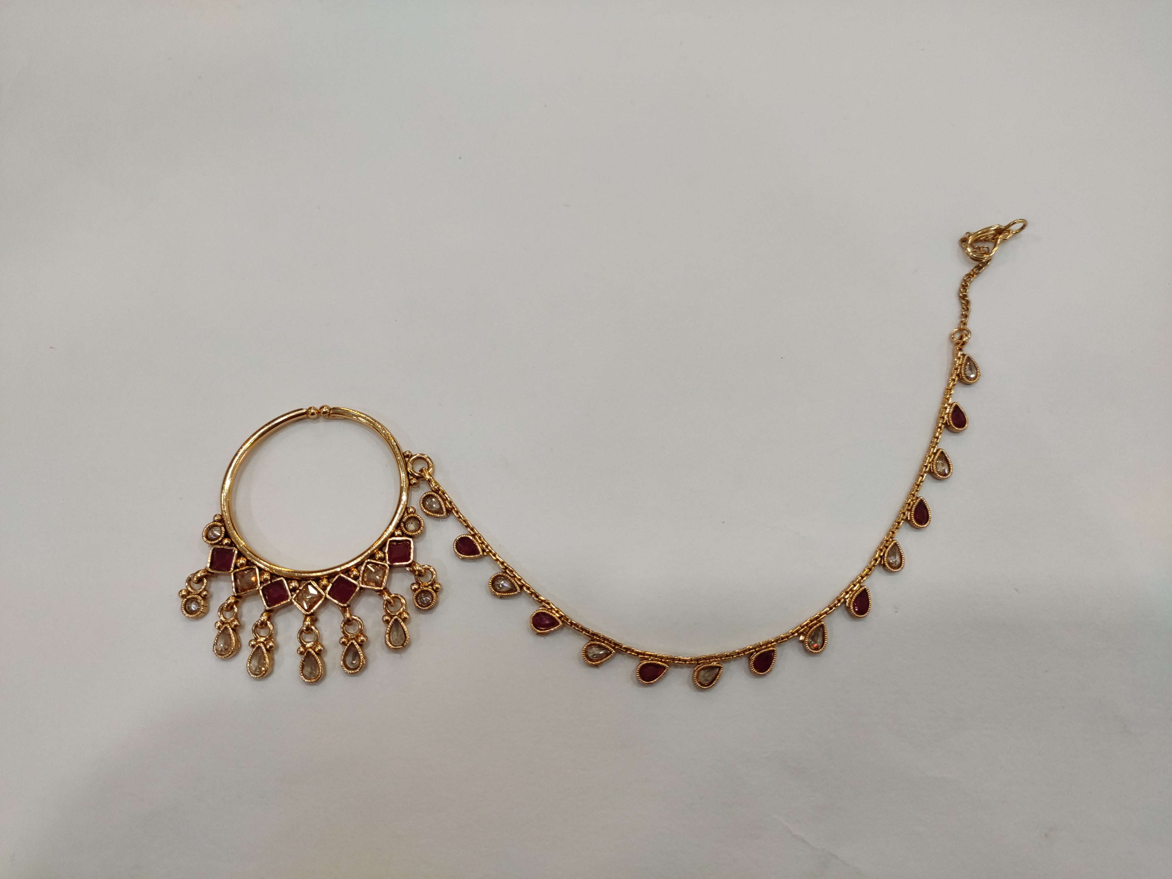 Rajasthani NoseRing(Non-Piercing)LCT Sones Oval Design