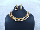 2 line Kundan Petal Design Necklace Set