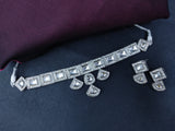 White Kundan Necklace Earrings Set Online