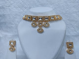 White Kundan Necklace Earrings Set Online