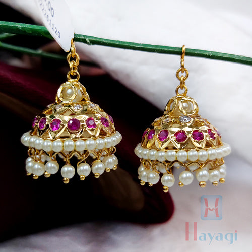 Designer Silver Earrings | Gold Plated Handcrafted Jhumki With Pearls |  Handcrafted Silver Jewellery For Women By Pratha – Pratha - Jewellery Studio