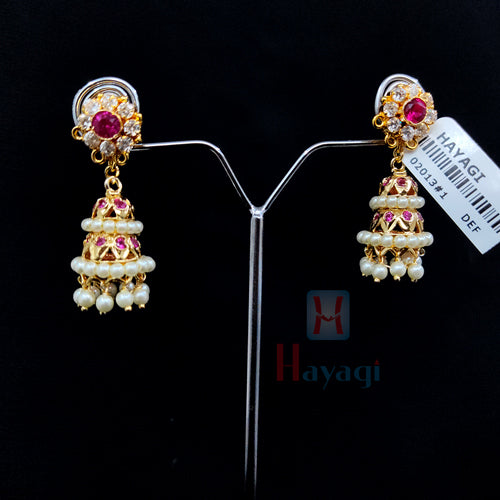 PRIVIU Pearl Drop Earring - Antique Gold Golor with Tradional Look - Blue  Moti | Priviu