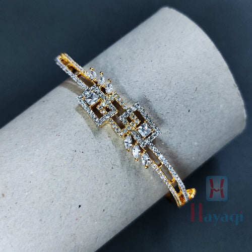 Gabriel & Co 14K Yellow Gold Bujukan Open Cuff Bracelet with Diamond B –  Moyer Fine Jewelers
