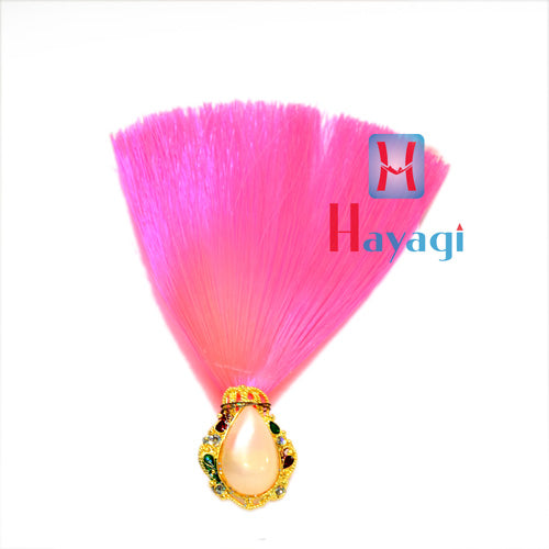 Dulha Kalangi Feather Design in Pink Colour With Brooch