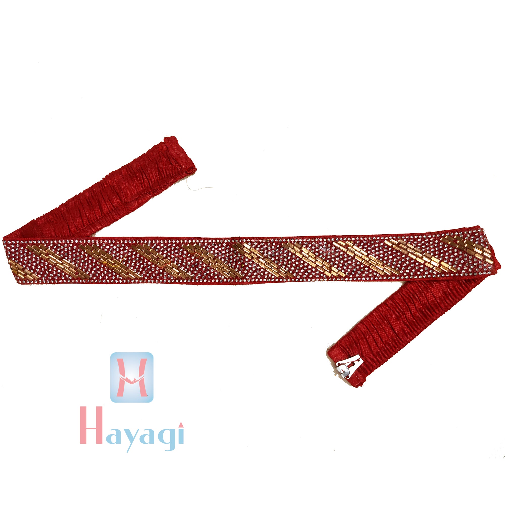 Buy Laxmi Design Cloth Saree Waist Belt Stretchable Embroidery Kamarpatta  Golden colour Kamarband for Women Temple Jewellery at