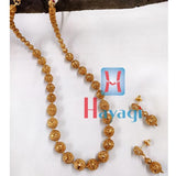 Golden Netted Design Beads Mala Set - Hayagi