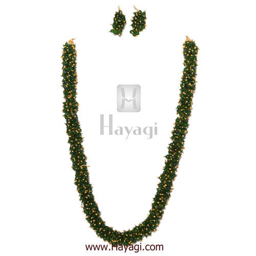 Chandni Necklace Green Pearls Woven Mala Set Online - Hayagi - Beeline  - 1