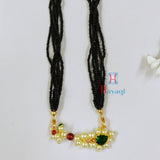 Traditional Nath Pendant Mangalsutra With 6 Line Poth