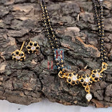 Mangalsutra Designs With Black Studded Pendants