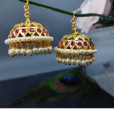 Microplated Jhumki In Pearls