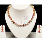 White & Pink AD Stones Designed Necklace