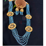 Light Weight Long Beads Mala In Sky Blue Color