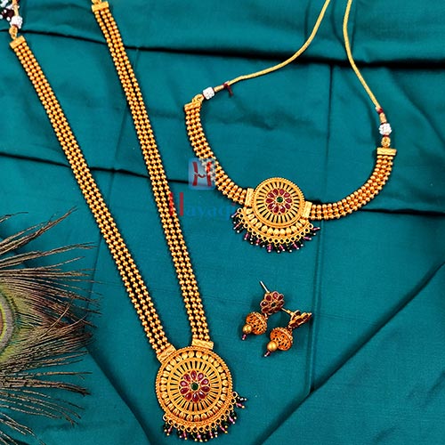 Mini Bridal Set Matte Finish Online Jewellery Collections  _Hayagi(Pune)