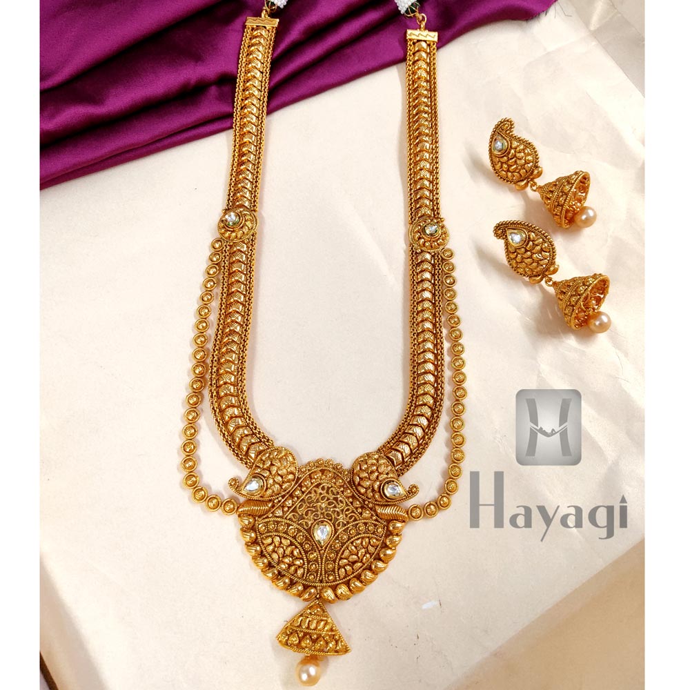 Buy 22Kt Beautiful Pachi Work Wedding Gold Necklace 110VG7024 Online from  Vaibhav Jewellers