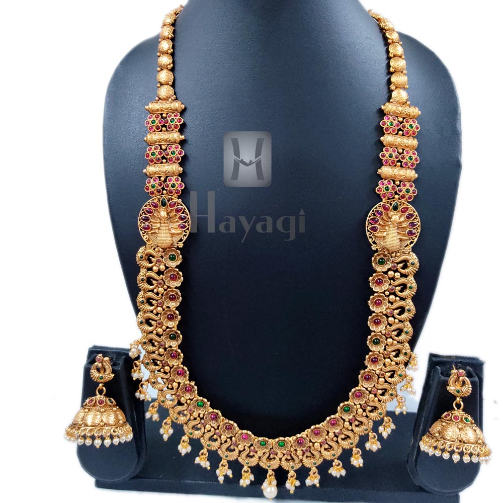 South Indian Bridal Long Necklace Set Online
