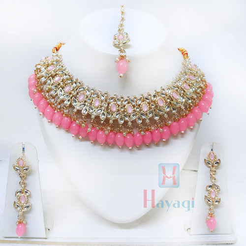 Baby Pink Kundan Necklace Online 