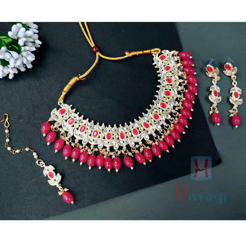 Pink Kundan Necklace Online 
