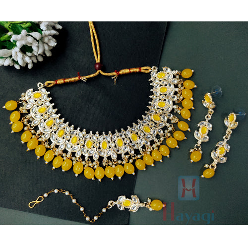 Yellow Kundan Necklace Online 