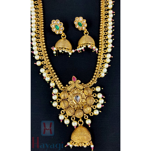 Buy Long Polki Necklace Indian Long Necklace pakistani Jewelry Kundan Long  Necklace Mala indian Jewelry Green Semiprecious Beads Necklace Online in  India - Etsy