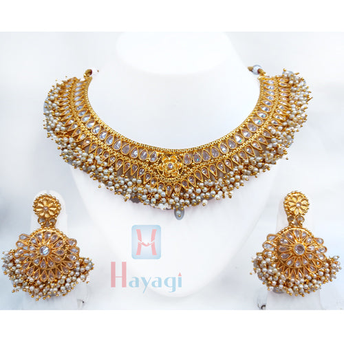 Traditional Pearl Cluster Necklace Sets