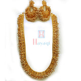 Pearl Cluster Long Golden Necklace