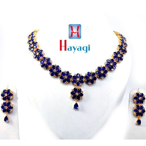 Amazon.com: LYNLYN White Gold Color Royal Blue Stone Wedding Necklace  Earrings Jewelry Sets Bridal Dress Accessories Liyannan (Metal Color :  Silver Blue) : Clothing, Shoes & Jewelry