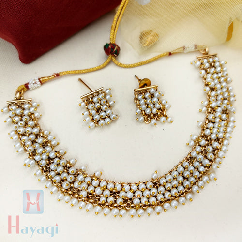 Pearl Necklace Antique Finish
