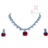 Ruby Stone AD Necklace Set