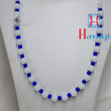 White & Purple Beads Set Fashionable Necklace