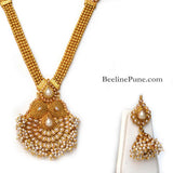 Antique Long Pearl Necklace Set