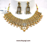 LCD Stone Pearls Necklace Set Wedding Collection Online_Hayagi