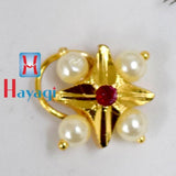 Nose Pin Gold Plated Pearl Design_Hayagi(Pune)