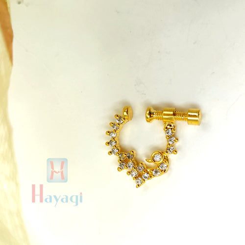 South Indian Traditional Beautiful Gold Plated Long Chain Nose Ring  Jewellery | eBay