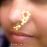 Nath, Nathni, Nath clip Maharashtrian Nath Nose Ring - Size 3 - Hayagi - Beeline 