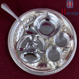 Small Silver Pooja Thali - Pack Of 6 Items