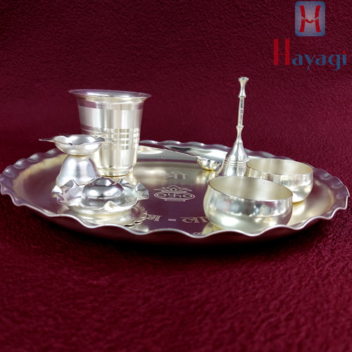 Silver Plated Pooja Thali Set Online