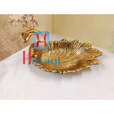 Metal Serving Tray of Duck design in Gold Finish Gifting Item