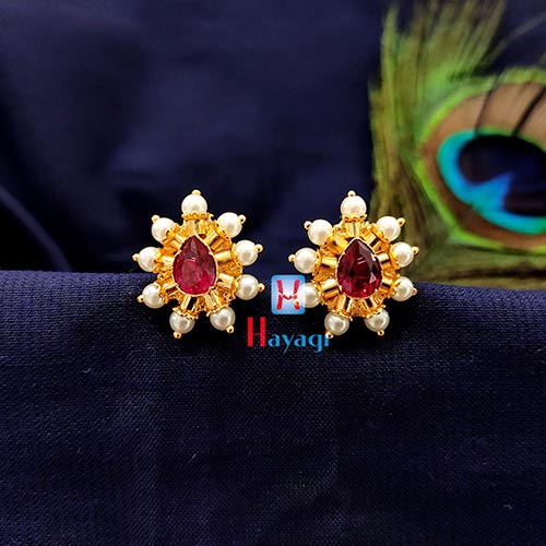 Color Changeable Stones Earrings - South India Jewels - Online Shop