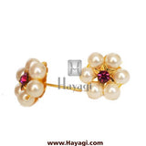 Moti Thushi Tops Earrings 6 Mani Pearl Tops Buy Online - Hayagi - Beeline  - 1
