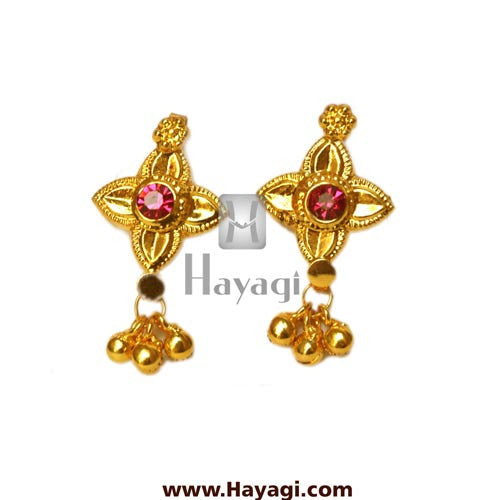Buy online Black Flower Golden Earrings from Imitation Jewellery for Women  by Kshitij Jewels for ₹175 at 0% off | 2024 Limeroad.com
