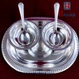Silver plated Bowl Spoon Set With Tray