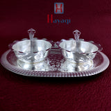 Silver Bowl Tray Set For Gifting Online 