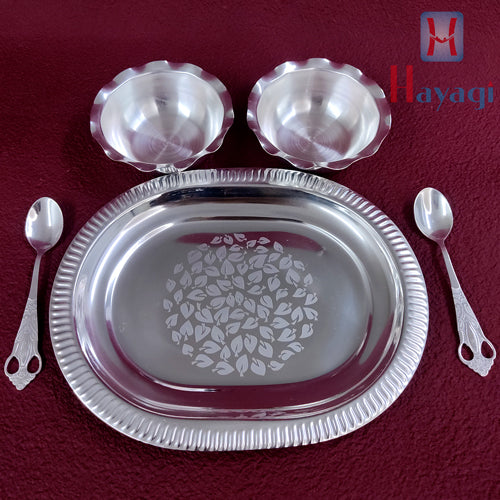 Silver Bowl Tray Set For Gifting Online 