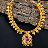 Kolhapuri Thushi In Gold Finish Designer Thushi Necklace