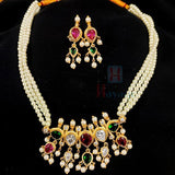 Short Tanmani Moti Haar, Pearl Necklace Set